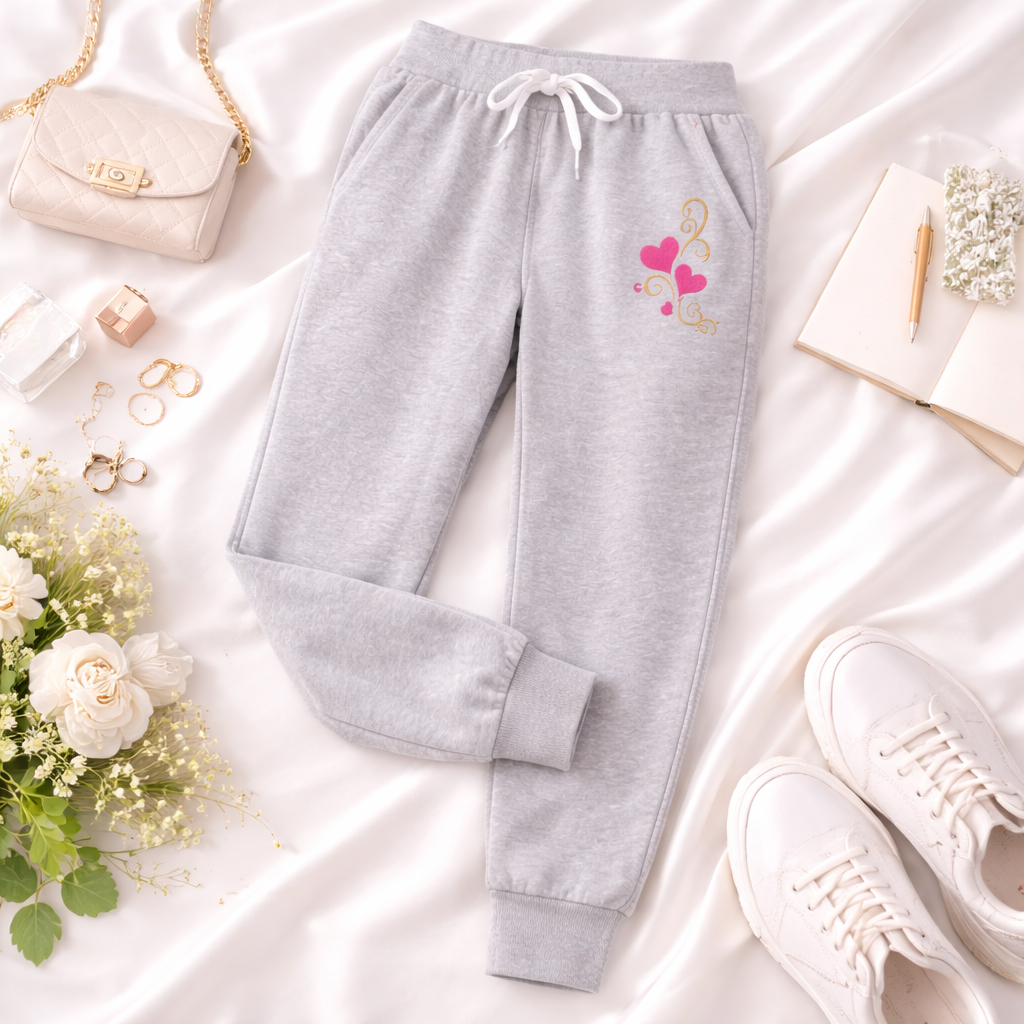 Sweathose Damen Premium Slim Fit Sweatpants Baumwolle Stretch