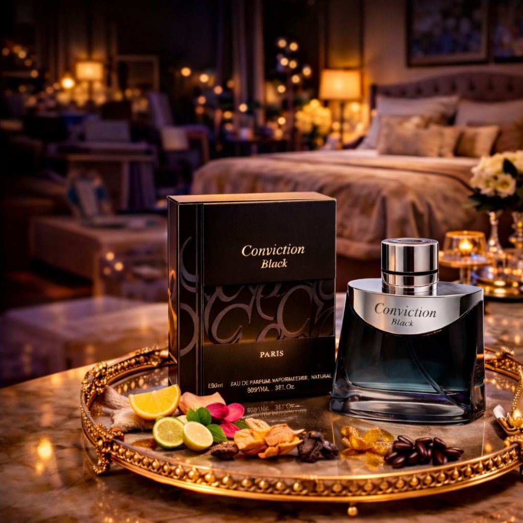 Eau de Parfum Conviction Black Herrenduft Frisch Blumig Warm aus Paris 90 ml
