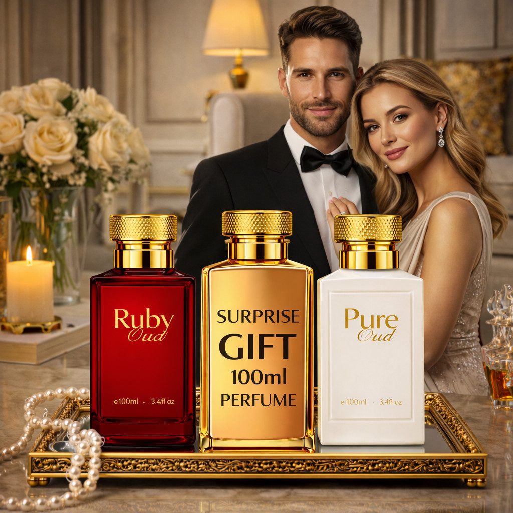 Oud Eau de Parfum Gift Set: Ruby Oud 100 ml + Pure Oud 100 ml + EdP 100 ml Gift