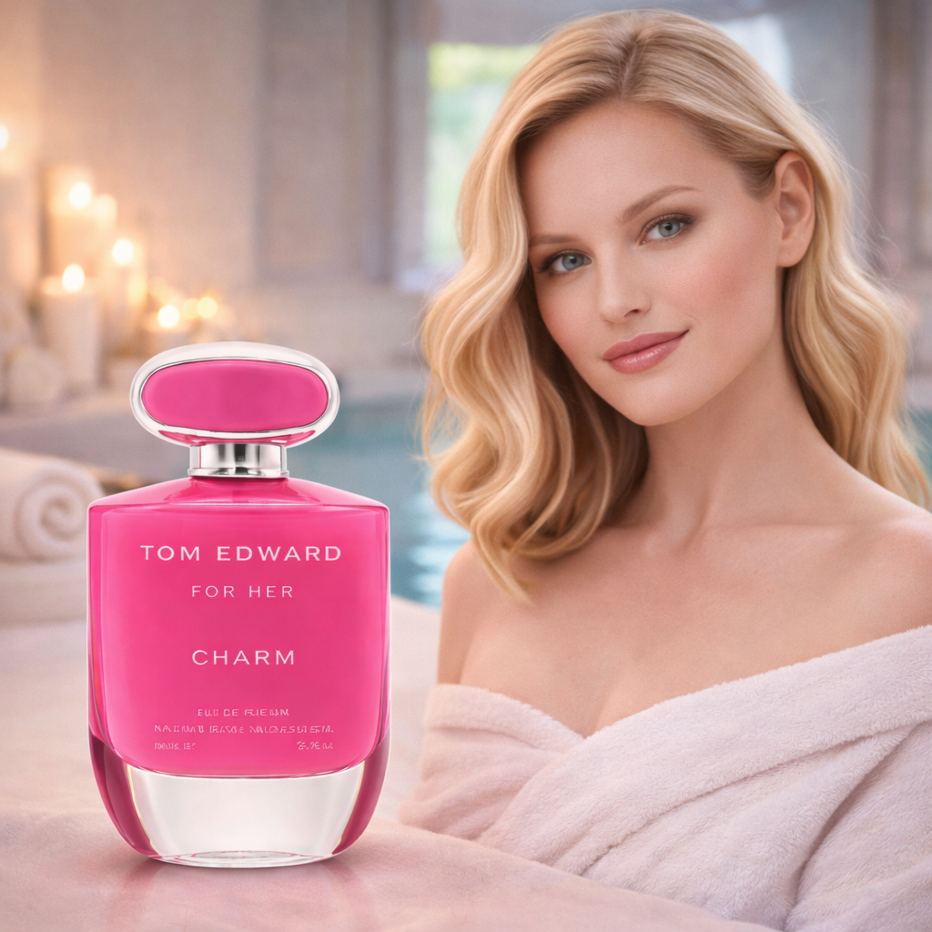 Eau de Parfum Tom Edward Charm for Her Damenduft, Frisch, Blumig, Aquatisch e100 ml