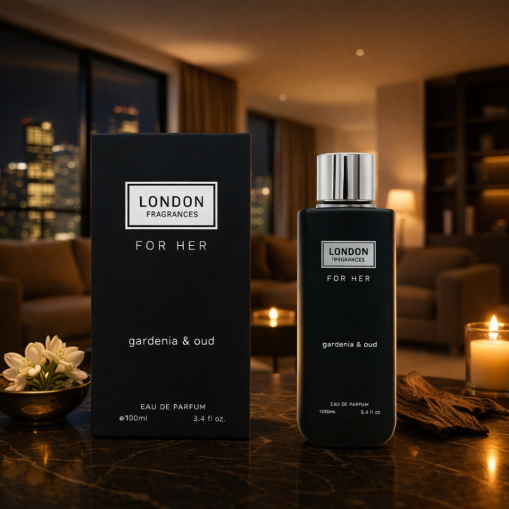 Eau de Parfum London Fragrances For Her Gardenia & Oud Made in England 100 ml