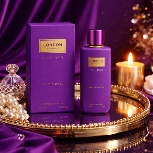 Eau de Parfum London Fragrances For Her Violet & Amber Made in England 100 ml
