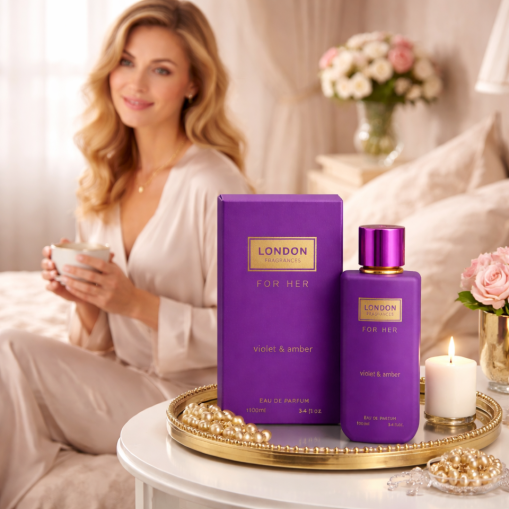 Eau de Parfum London Fragrances For Her Violet & Amber Made in England 100 ml