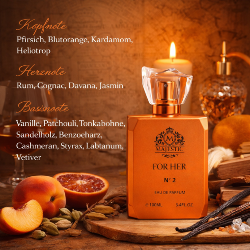 Eau de Parfum Majestic No.2 for Her Inspiriert von Bitter Peach Made in UK 100 ml