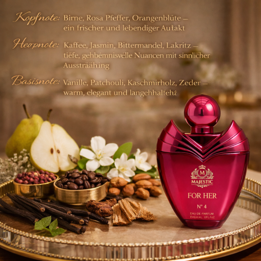 Eau de Parfum Majestic for Her No.4 Women's Fragrance Made in England 100 ml
